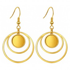 1 Paire de Support Boucle d'Oreille en Acier Inoxydable Doré pour Cabochon 12mm pour la Création de Bijoux Fantaisie - DIY