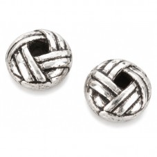 20 Perles Intercalaires Rondes Plates en Métal Argenté 6x3mm pour la Création de Bijoux Fantaisie - DIY