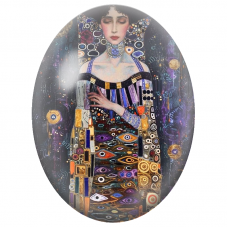 Cabochon en Verre Illustré Femme en Robe aux Multiples Yeux pour la Création de Bijoux Fantaisie - DIY