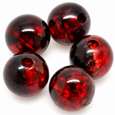 10 Perles Halloween en Acrylique Rouge et Noir 8mm pour la Création de Bijoux Fantaisie - DIY