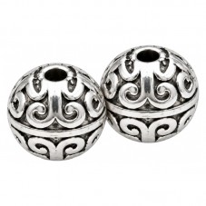 6 Perles Intercalaires en Métal Fantaisie Argenté 7mm pour la Création de Bijoux Fantaisie - DIY