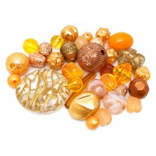 20 Perles Mixtes en Acrylique Orangé 5-28mm pour la Création de Bijoux Fantaisie - DIY