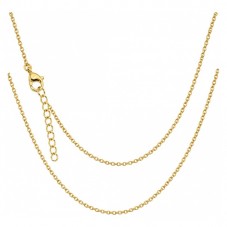 Collier Chaîne Fine 1,5mm en Acier Inoxydable Doré 18K  - 45cm Long pour la Création de Bijoux Fantaisie - DIY
