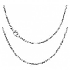 Collier Chaîne à Maille Gourmette 2mm en Acier Inoxydable Argenté - 40cm de Long pour la Création de Bijoux Fantaisie - DIY