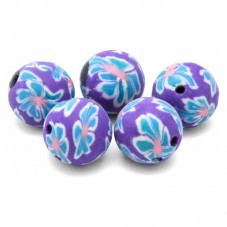 15 Perles Violettes en Pâte Polymère Fimo 8mm pour la Création de Bijoux Fantaisie - DIY