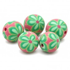 15 Perles Vertes en Pâte Polymère Fimo 8mm pour la Création de Bijoux Fantaisie - DIY