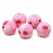 15 Perles Roses en Pâte Polymère Fimo 8mm pour la Création de Bijoux Fantaisie - DIY