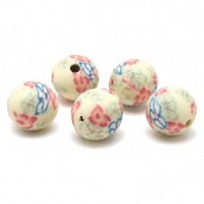15 Perles Blanc Cassé en Pâte Polymère Fimo pour la Création de Bijoux Fantaisie - DIY