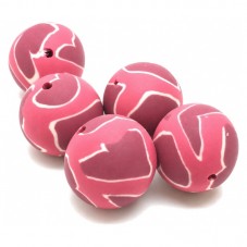 5 Perles Cœur en Pâte Polymère Fimo 14mm pour la Création de Bijoux Fantaisie - DIY