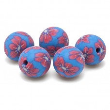 15 Perles Bleues en Pâte Polymère Fimo 8mm pour la Création de Bijoux Fantaisie - DIY