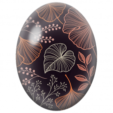 Cabochon en Verre Illustré Feuilles de Ginkgo sur Fond Sombre 13x18, 18x25 ou 30x40mm - Pour la Création de Bijoux Fantaisie
