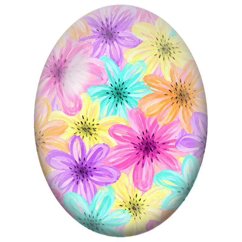 Cabochon en Verre Illustré Marguerites Pastel Peintes 13x18, 18x25 ou 30x40mm
