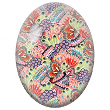 Cabochon en Verre Illustré Papillons Ornementaux Multicolores 13x18, 18x25 ou 30x40mm - Pour la Création de Bijoux Fantaisie