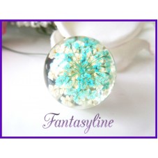 Cabochon en Résine avec Véritables Fleurs Séchées 25mm de diamètre pour la Création de Bijoux Fantaisie - DIY