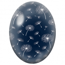 Cabochon en Verre Illustré Pissenlits Blancs sur Fond Bleu Nuit 13x18, 18x25 ou 30x40mm - Pour la Création de Bijoux Fantaisie