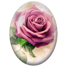 Cabochon en Verre Illustré Rose Vieux Rose en Gros Plan 13x18, 18x25 ou 30x40mm - Pour la Création de Bijoux Fantaisie - DIY