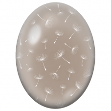 Cabochon en Verre Illustré Graines de Pissenlit sur Fond Taupe 13x18, 18x25 ou 30x40mm - Pour la Création de Bijoux Fantaisie