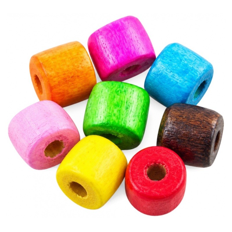 200 Perles en Bois Multicolore 5x4mm