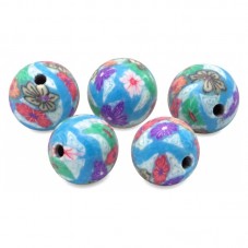 15 Perles Bleues en Pâte Polymère Fimo 8mm pour la Création de Bijoux Fantaisie - DIY