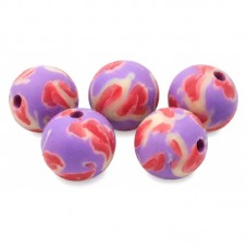 15 Perles Mauves en Pâte Polymère Fimo 8mm pour la Création de Bijoux Fantaisie - DIY