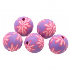 15 Perles Mauves en Pâte Polymère Fimo 8mm pour la Création de Bijoux Fantaisie - DIY
