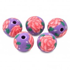 15 Perles Mauves en Pâte Polymère Fimo 8mm pour la Création de Bijoux Fantaisie - DIY