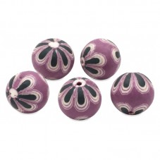 15 Perles Prune en Pâte Polymère Fimo 8mm pour la Création de Bijoux Fantaisie - DIY