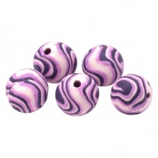 15 Perles Violettes en Pâte Polymère Fimo 8mm pour la Création de Bijoux Fantaisie - DIY