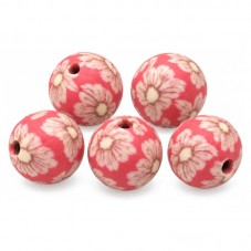 15 Perles Rouges en Pâte Polymère Fimo 8mm pour la Création de Bijoux Fantaisie - DIY