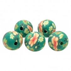 15 Perles Vertes en Pâte Polymère Fimo 8mm pour la Création de Bijoux Fantaisie - DIY