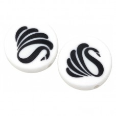 4 Perles Cygne en Acrylique 20mm pour la Création de Bijoux Fantaisie - DIY