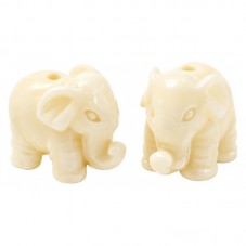 5 Perles Éléphant en Acrylique 14x12mm pour la Création de Bijoux Fantaisie - DIY