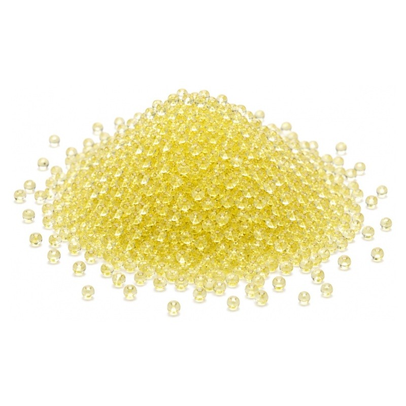 Microbilles en Verre Jaune Clair 1 à 1,5mm – Sachet de 10g