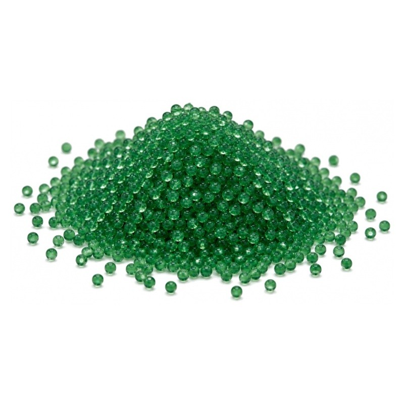 Microbilles en Verre Vert Émeraude 1 à 1,5mm – Sachet de 10g