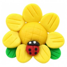 2 Perles Tournesol avec Coccinelle en Pâte Polymère Fimo 25mm pour la Création de Bijoux Fantaisie - DIY
