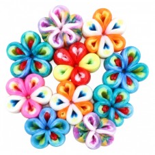 4 Perles Fleurs en Pâte Polymère Fimo 10mm