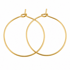 10 Supports soit 5 Paires de Boucle d'Oreille Créole en Acier Inoxydable Doré 40mm pour la Création de Bijoux Fantais