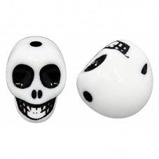 5 Perles Tête de Mort Crâne en Acrylique Gothique Halloween pour la Création de Bijoux Fantaisie - DIY