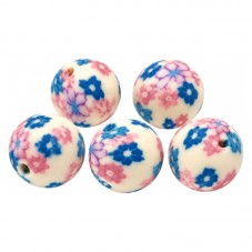 15 Perles Blanches en Pâte Polymère Fimo 8mm pour la Création de Bijoux Fantaisie - DIY