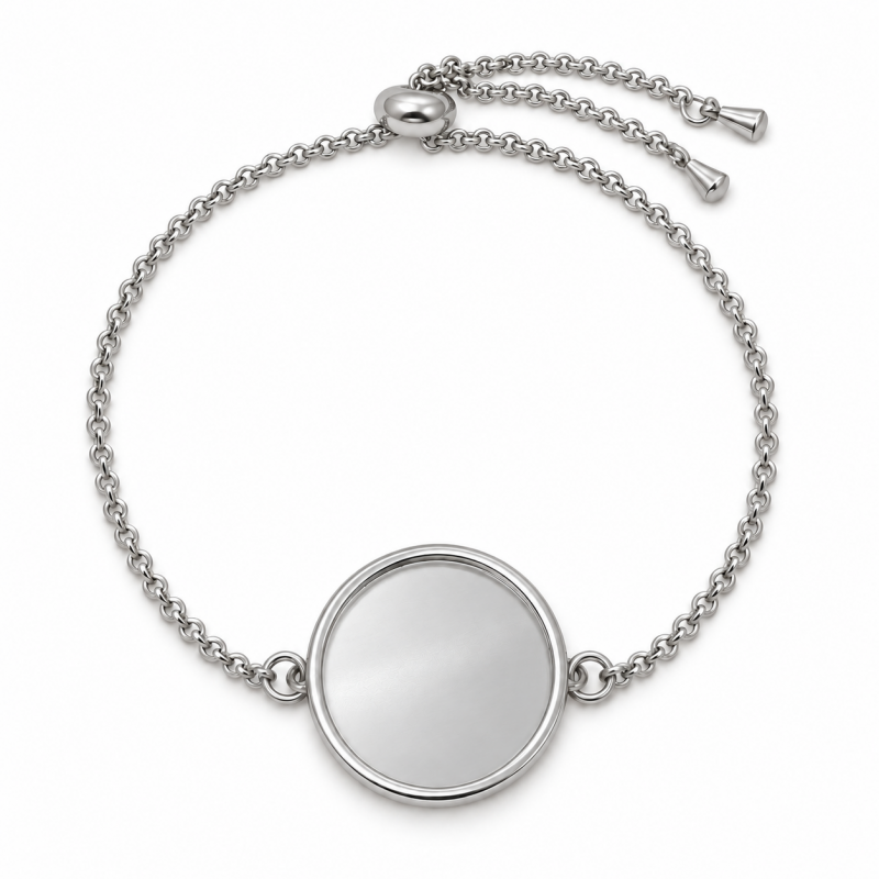 Support Bracelet en Acier Inoxydable Argenté pour Cabochon 20mm