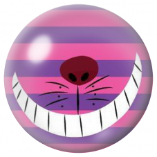 Cabochon en Verre Illustré Chat du Cheshire Rose 12 à 25mm pour la Création de Bijoux Fantaisie - DIY