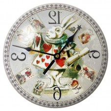 Cabochon en Verre Illustré Lapin Blanc et Horloge à Cartes 12 à 25mm pour la Création de Bijoux Fantaisie - DIY