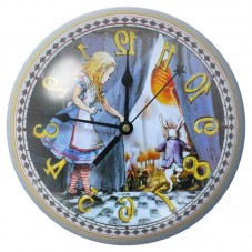 Cabochon en Verre Illustré Alice devant l'Horloge 12 à 25mm pour la Création de Bijoux Fantaisie - DIY