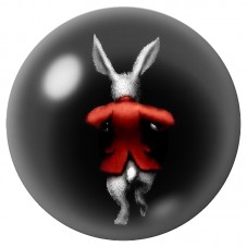 Cabochon en Verre Illustré Lapin Blanc en Redingote Rouge 12 à 25mm pour la Création de Bijoux Fantaisie - DIY