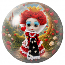Cabochon en Verre Illustré Reine de Cœur Poupée devant le Château 12 à 25mm pour la Création de Bijoux Fantaisie - DIY