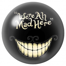 Cabochon en Verre Illustré Sourire du Chat du Cheshire 12 à 25mm pour la Création de Bijoux Fantaisie - DIY