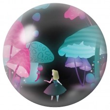 Cabochon en Verre Illustré Alice aux Champignons Néon 12 à 25mm pour la Création de Bijoux Fantaisie - DIY