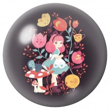 Cabochon en Verre Illustré Alice au Jardin Fantastique 12 à 25mm pour la Création de Bijoux Fantaisie - DIY