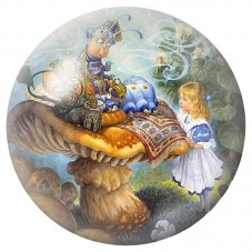 Cabochon en Verre Illustré Alice et la Chenille au Thé 12 à 25mm pour la Création de Bijoux Fantaisie - DIY