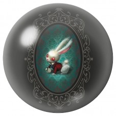 Cabochon en Verre Illustré Lapin Blanc en Camée Sombre 12 à 25mm pour la Création de Bijoux Fantaisie - DIY